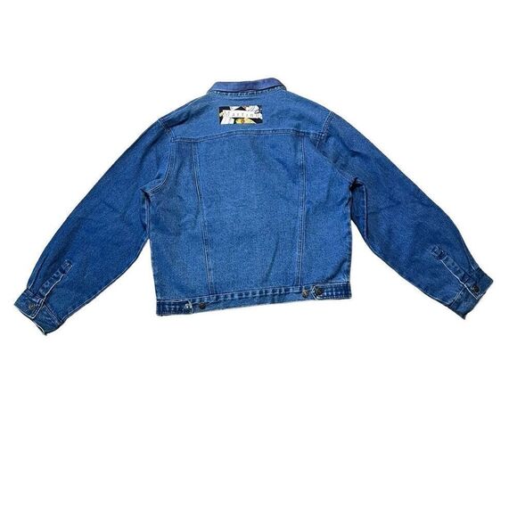 Retro PTNY Denim Jacket XL Women’s Patches Martini Cocktail Festive Novelty - Picture 2 of 8